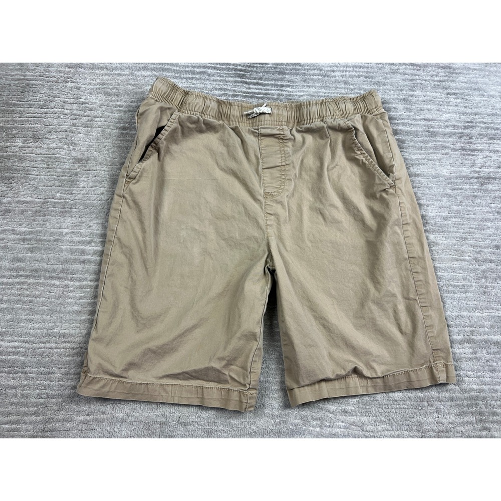 True Craft Shorts Boys XL 18 Tan Khaki Pull On Elastic Waist Twill Casual Basics